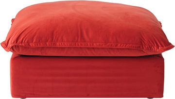 Ottoman Module for Living Room, Cushion Covers Removable, Minimalist Comfy Breathable Ottoman Seater Paired with Sofa Couch for Living Room Apartment, Red