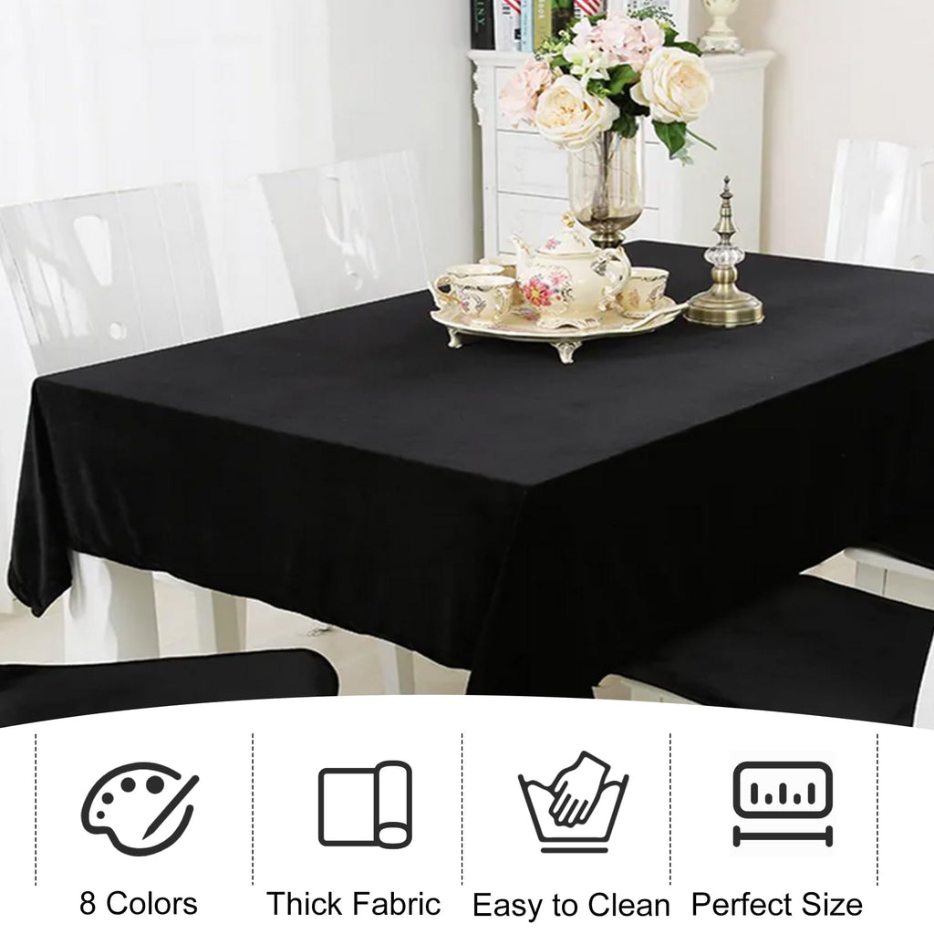 4 Pack Square Table Cloth 52x52 Inch Black Tablecloth Machine Washable Fabric Polyester Table Cover for Dining