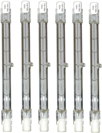 R7S Halogen Bulb T3 J-Type 2700K Warm White, Dimmable, 2000H Lifespan 6PCS 110V 118MM-100W