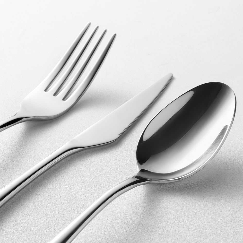 Silverware Set For 8, 40-Piece Everyday Flatware Set, Service For 8, Premium 18/10 Stainless Steel, Heavy Duty