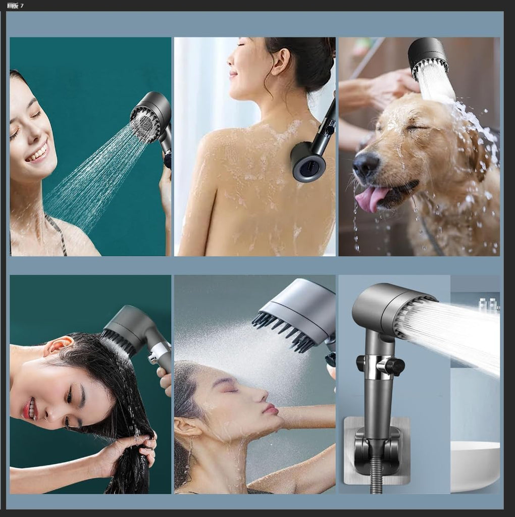 Filtered Shower Head with Handheld,ion High Pressure 4 Spray Mode Showerhead with Filters,Water Softener Filters Beads