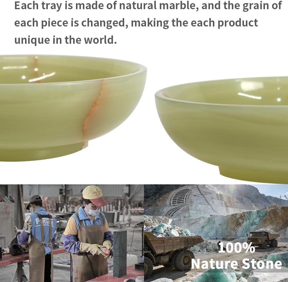 Luxury Decorative Marble Bowl Decoration, Green Onyx Key Bowl Table, Catchall for Coins, Change, Candy, Organizer