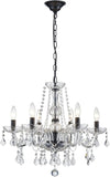 Crystal Chandelier Light Fixture, Modern K9 Crystal Chandeliers for Dining Room, 6-Lights Black Ceiling Light, Adjustable Hanging Pendant Light Fixture for Living Room Entryway Kitchen Island Hallway A110-B0F3BZTYR2