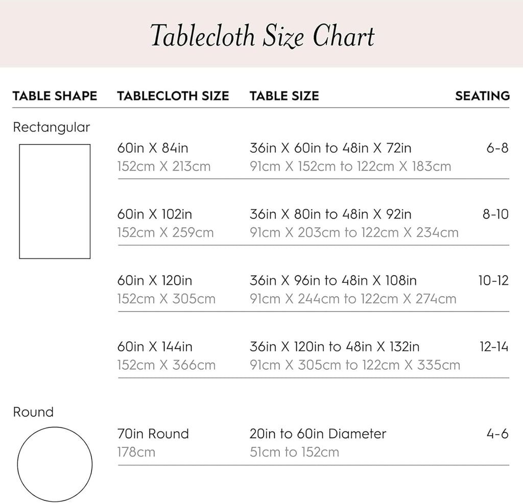 Annaleigh Tablecloth Jacquard Fabric, Wrinkle Resistant for Dining, Holiday, Party, Wedding or Banqu