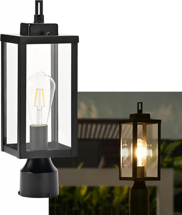 Outdoor Post Light Anti-Rust Lamp Post Lights Fixture Waterproof Exterior Lighting Lamp Post Outdoor Pole Light for Yard Pathway Driveway Fence - 2 Pack