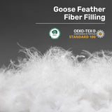 Goose Feather Down Fiber Comforter Queen, All Season Duvet Insert with Soft Downproof Cover