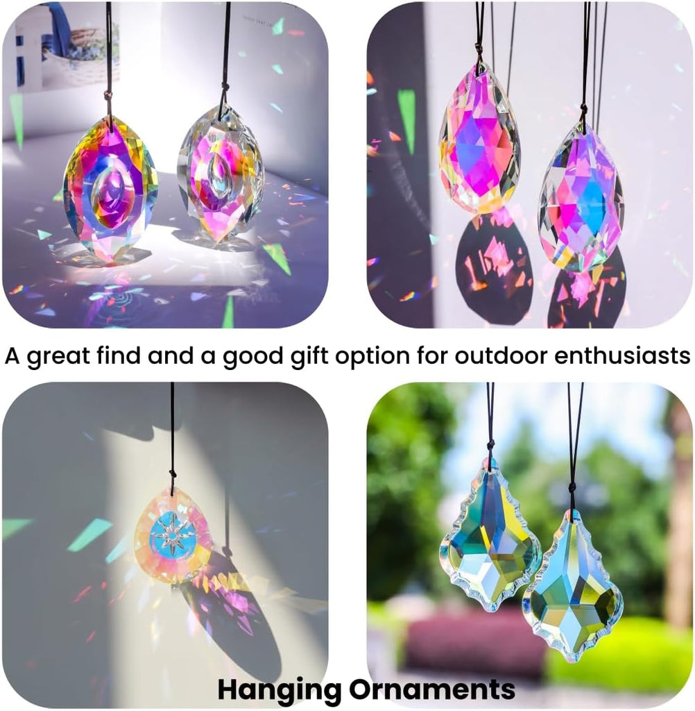 5Pcs 3-inch Crystal Sun Catcher Prisms for Windows Garden Patio