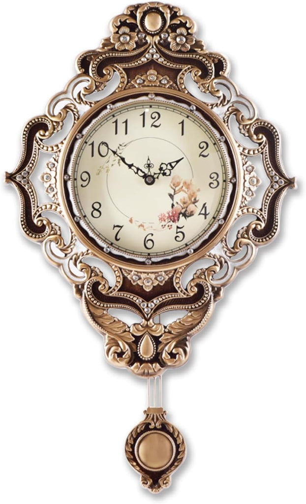 Aero Snail Retro Wall Clock with Pendulum, European Victoria Mid Century Style