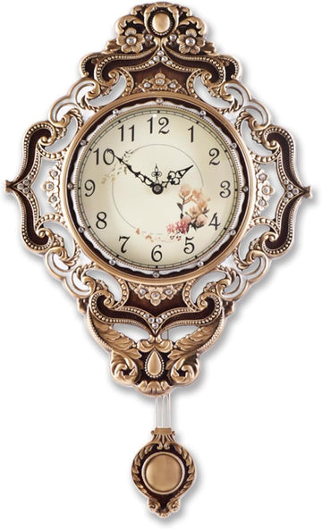 Snail Retro Wall Clock with Pendulum, European Victoria Mid Century Style