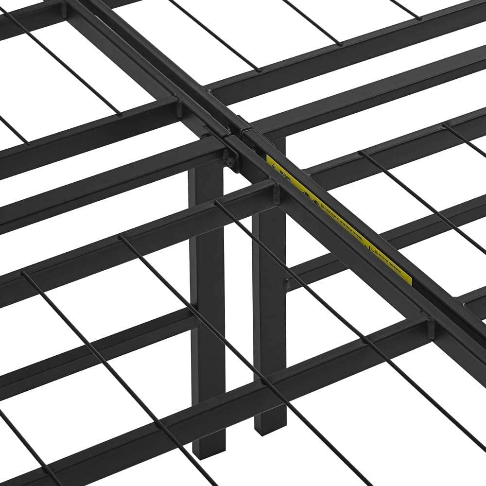 Bed Frame with Ample Underbed Storage, Foldable Metal Platform, Sturdy Steel, No Box Spring Needed, 14 inches High