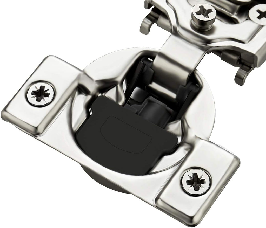 60 Pack (30 Pairs) 1/2 Inch Overlay Soft Close Hinges Cabinets - Satin Nickel Hidden Concealed Hinge, Stainless Steel
