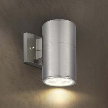 1 Light Cylinder Outdoor Sconce Lights, Steel 60W E26 ETL