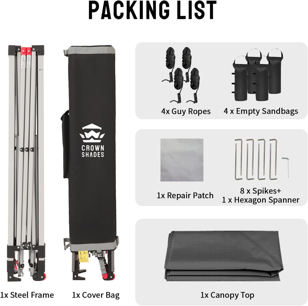 Pop Up Canopy, Patented Center Lock One Push Instant Popup Outdoor Canopy Tent, Newly Designed Storage Bag, 8 Stakes