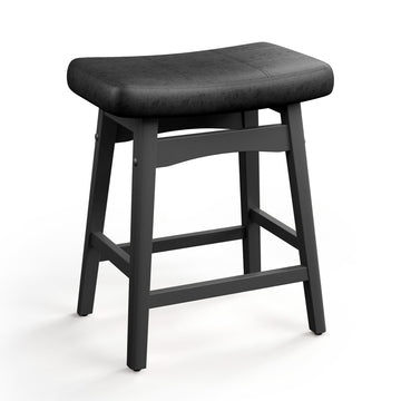 24" Counter Height Bar Stool, Black, Black Legs