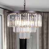 Bronze Modern Contemporary Crystal Chandeliers Lights Pendant Ceiling Chandelier Lighting Fixture 3-Tier for Dining Room Living Room A107-B08FY4NMNG
