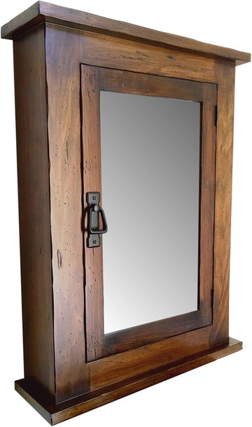 Dijkoo ZyduzscAT NUOTIRUIS Primitive Mission Medicine Cabinet/Surface Mount/Distressed Medium Finish/Solid Wood &
