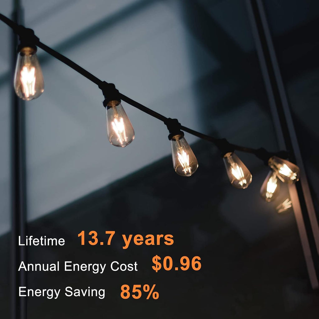 Edison Light Bulbs 60W Equivalent, Dimmable Vintage LED Light Bulbs, E26 Medium Base, Warm White 2700K, ST58, 8W