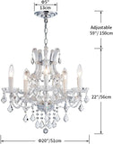 5 Light Crystal Maria Theresa Chandelier, Modern K9 Crystal Chandelier Lighting,Crystal Pendant Lighting Fixture for Dining Room,Bedroom,Living Room,H22 x W20 with Adjustable Chain A100-B07Y2VCWKN