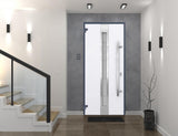 Modern Steel Front Exterior Door 36 x 80 inch | Prehung Insulated Security Entry Door with Frosted Glass Insert