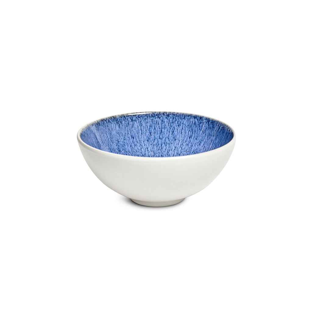 12-Piece Stoneware Dinnerware Set for 4, Light Blue Reactive Glaze on White Plates and Bowls Sets, Kitchen Ceramic