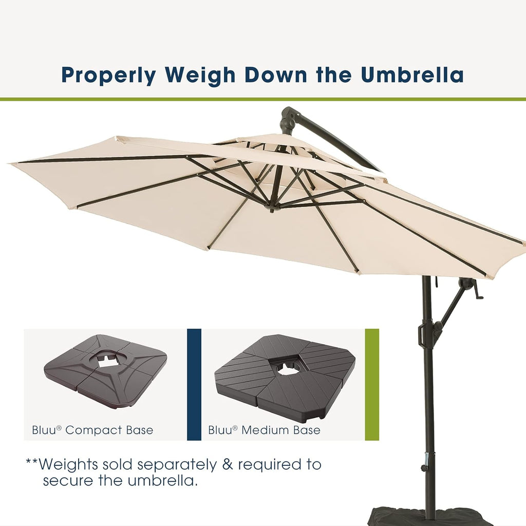 WUFF 10ft Patio Offset Umbrella Cantilever Umbrella Hanging Market Umbrella