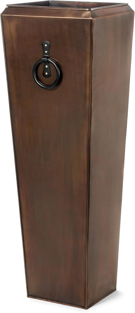Tall Outdoor Planters Copper Large Flower Pots Indoor Balcony Garden Deck Front Porch Entryway Antique Copper Single