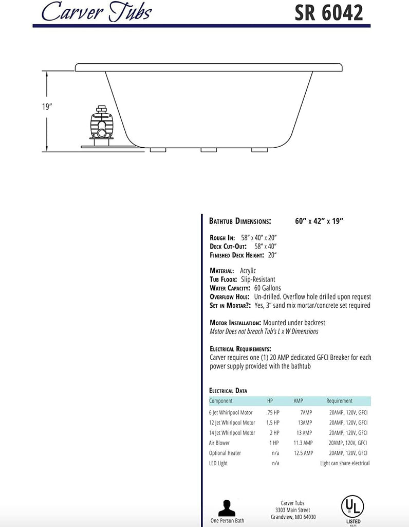 Tubs - SR6042 - Modern Acrylic Oval Rectangle Soaking Bathtub With Built-in Armrest - White Acrylic Fiberglass Drop