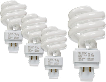13 Watt T3 Spiral CFL 4 Pin G24Q-1 Base Light Bulb 3500K 800lm - Compact Fluorescent -Neutral White Light 4pack