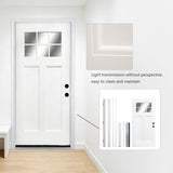Modern 36 x 80 Fiberglass Entry Door with Low-E Glass, 6-Lite Front Door for Home, Pre-Hung Fiberglass Door System