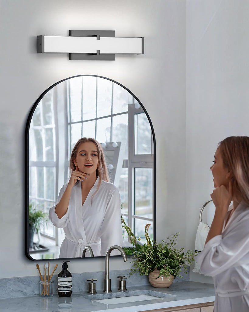 Modern 24IN Black Bathroom Vanity Light, 25W 2500 Lumen Dimmable, 5CCT, ETL Certified