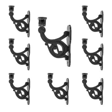 Handrail Bracket 4.5" H X 3.2" Proj. Black Wrought Iron Handrail Brackets for Indoor Stairs with Mounting Hardware