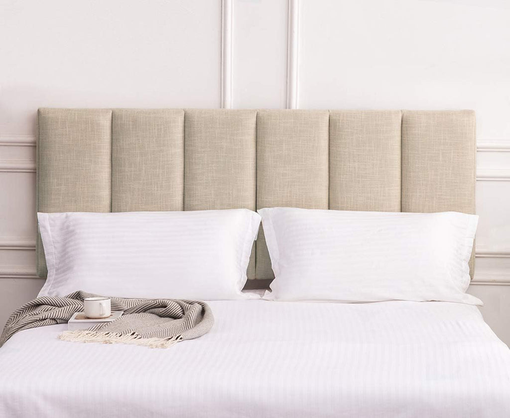 Upholstered Queen Headboard Only, Modern Linen Head Board for Queen Bed Adjustable Height Headboards Oatmeal