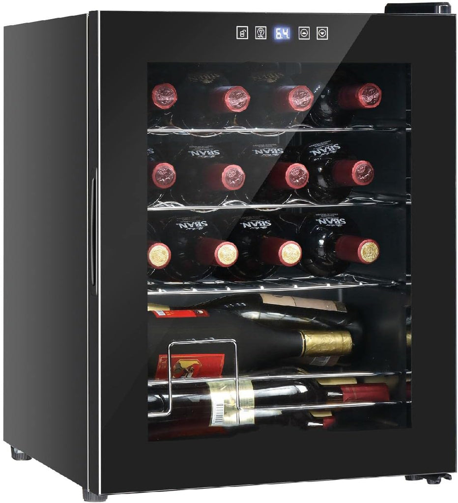 16 Bottle Wine Fridge, Freestanding Compressor Cooler Refrigerator