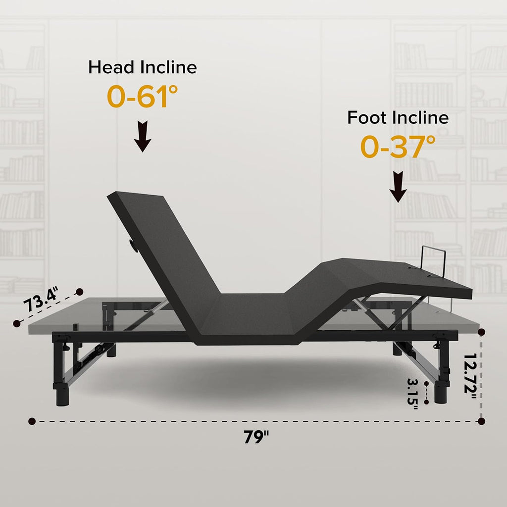 Adjustable Bed Frame, King Size Adjustable Bed Frame, Wireless Remote