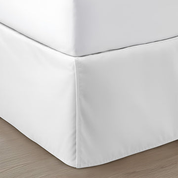 18 inch Drop Bed Skirt Queen Size - Platform Style with Secure Fit, Classic Tailored Look, Elegant Pleated Style Dust