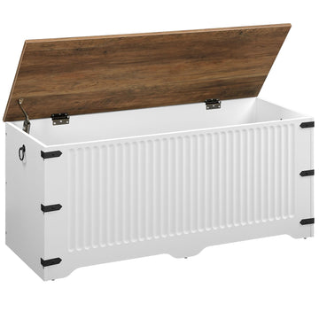 Storage Bench, Toy Box Organizer, Toy Chest with Safety Hinge, Farmhouse Style Storage Chest, 39.3 x 15.7 x 17.7