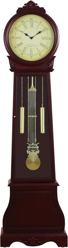 Traditional 72-Inch Floor Standing Grandfather Clock in Cherry Finish