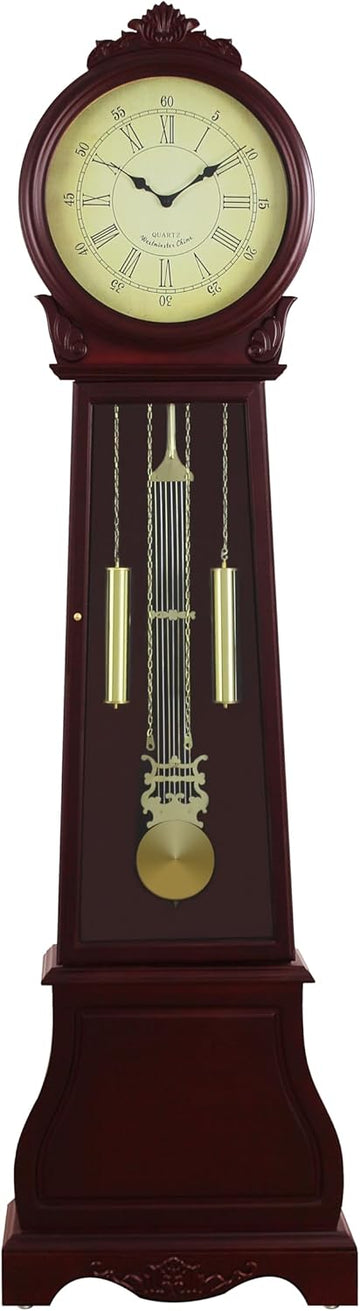 Traditional 72-Inch Floor Standing Grandfather Clock in Cherry Finish