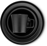 Celina Stoneware 32 Piece Modern Dinnerware Set, Plates and Bowls, Black Matte, Service for 8