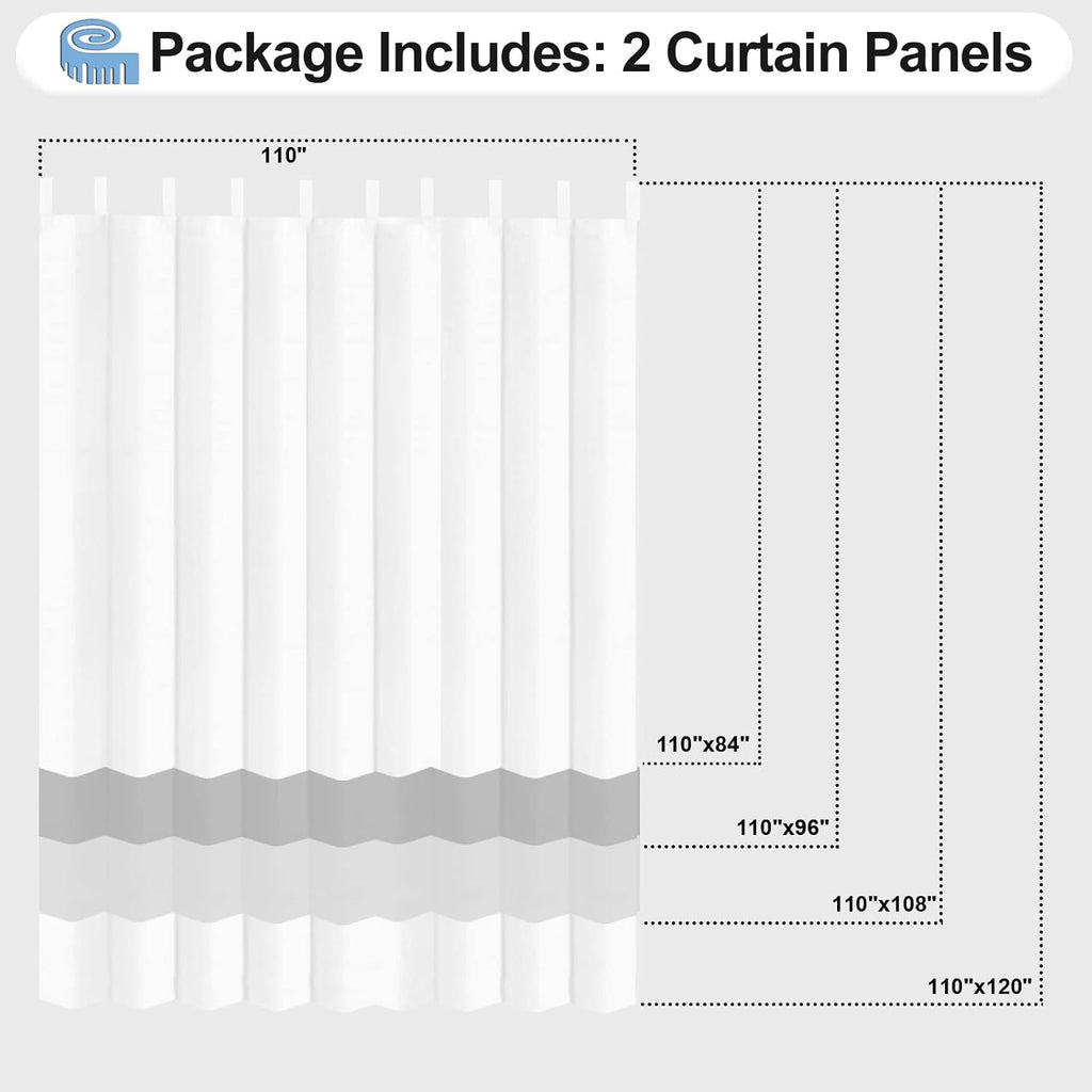 Waterproof Outdoor Curtains | Privacy Sun Blocking Outside Curtain Set for Porch, Pergola and Cabana 110 x 108 inch
