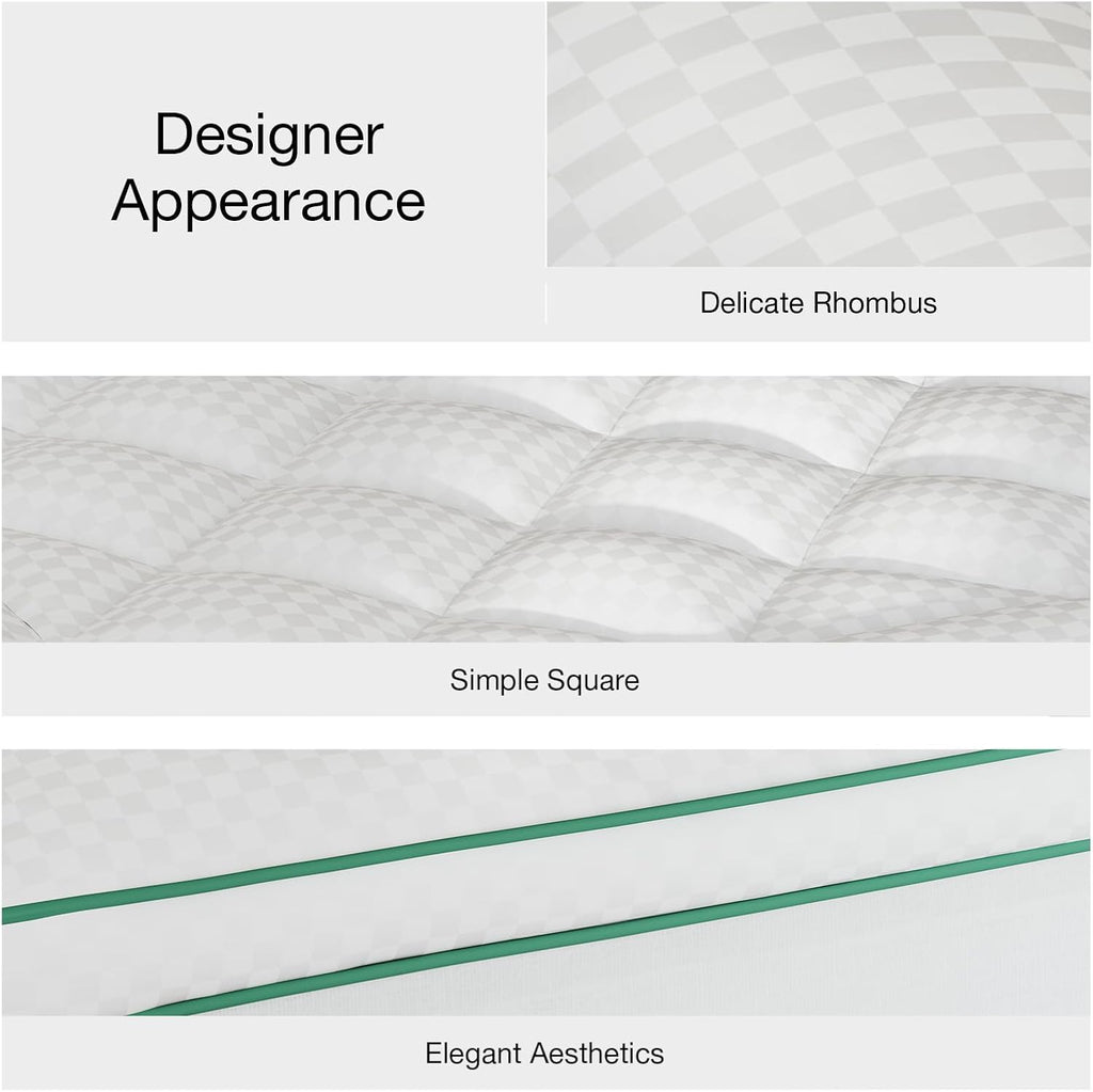 Full Mattress Topper, Extra Thick Pillow Top Down Alternative Pad | Breathable Fluffy Mattress Cover Fits 8-21 Inch