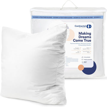 Down Alternative Throw Pillow Insert | 100% Cotton 250TC Shell | Medium Loft Decorative Cushion | 20x20 | 1 Pack