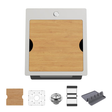 15x17 Inch Workstation, Drop-in, Stainless Steel