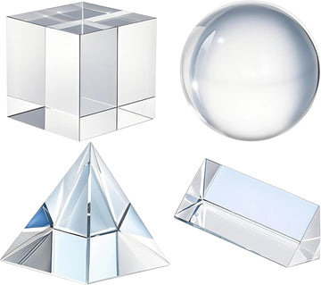 4 Pack K9 Optical Crystal Photography Prism Set for Teaching - Photography Accessory, Include 50mm Crystal Ball