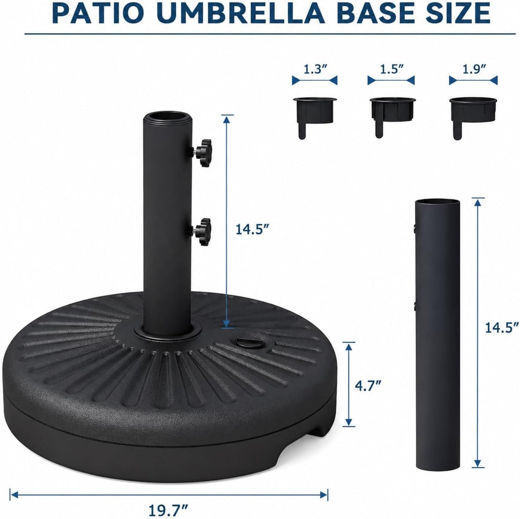 82lb Capacity Outdoor Umbrella Base Water Filled Stand, Patio Umbrella Base Stand