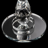Modern Crystal Candle Holder Candelabra, 5 Arm 14 Inch Tall Clear Taper Candlestick Holders Vintage Wedding