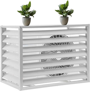 Aluminum Alloy Air Conditioner Privacy Fence, Freestanding Outdoor AC Screen Cover, Weatherproof Rust-Proof