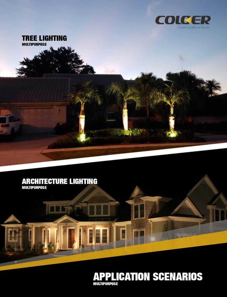 Brass Low Voltage Landscape Spotlight(Black) 6-Pack with 5W Aluminum Housing MR16 LED Bulb 2700K 450LM CRI85+,12V