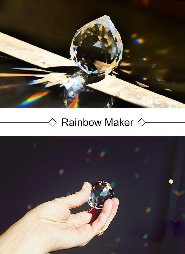 Clear Crystal Ball Prism Sunshine Catcher Rainbow Pendants Maker, Hanging Crystals Prisms for Windows, for Feng Shui