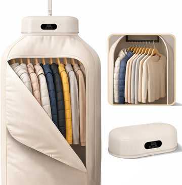 Portable Clothes Dryer, 700W Fast Drying with Wrinkle-Reducing Gentle Heat, No Assembly Required, Quiet Compact Dryer